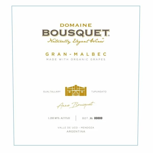 Domaine Bousquet Gran Organic Malbec 2020 - Image 2