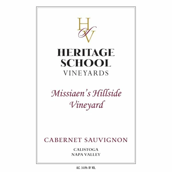 Heritage School Vineyards Missiaen's Hillside Vineyard Cabernet Sauvignon 2017 - Image 2